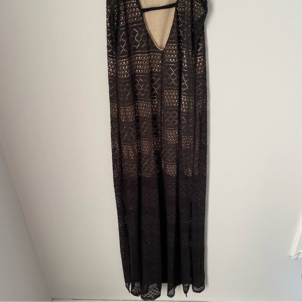Joe & Elle Women’s Eyelet Lined Maxi Black Slip Dress size L - Picture 3 of 5